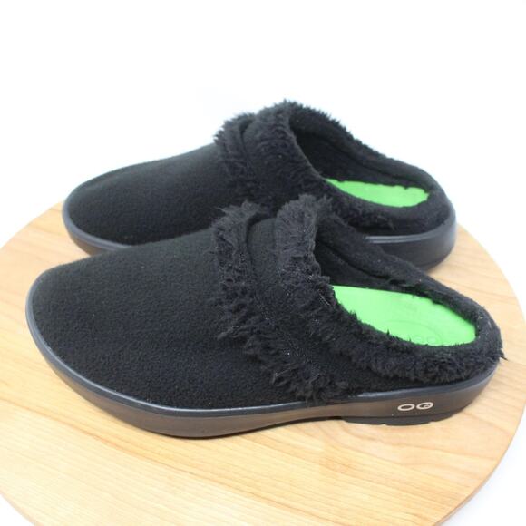 OOFOS Shoes Womens 9 OOcoozie Mule Slip On Clog Black Slippers Recovery Casual - Picture 3 of 9